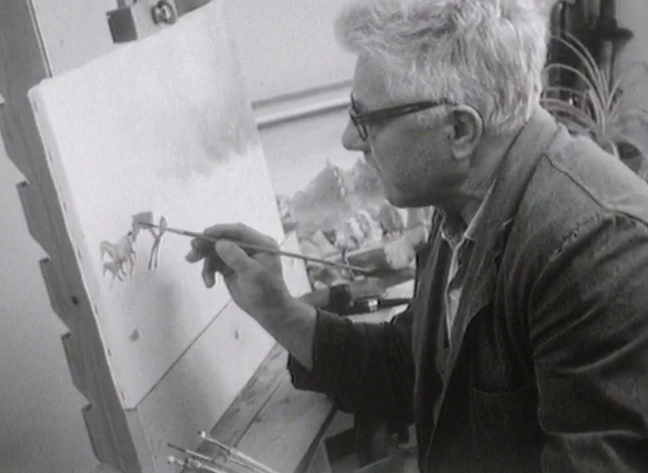 Paul Yerly en train de peindre
